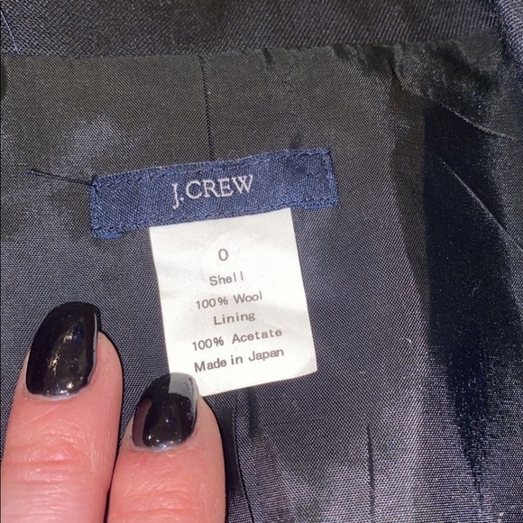 J. Crew Wool Lined Black Classic Blazer Jacket Sz 0 - Picture 7 of 8
